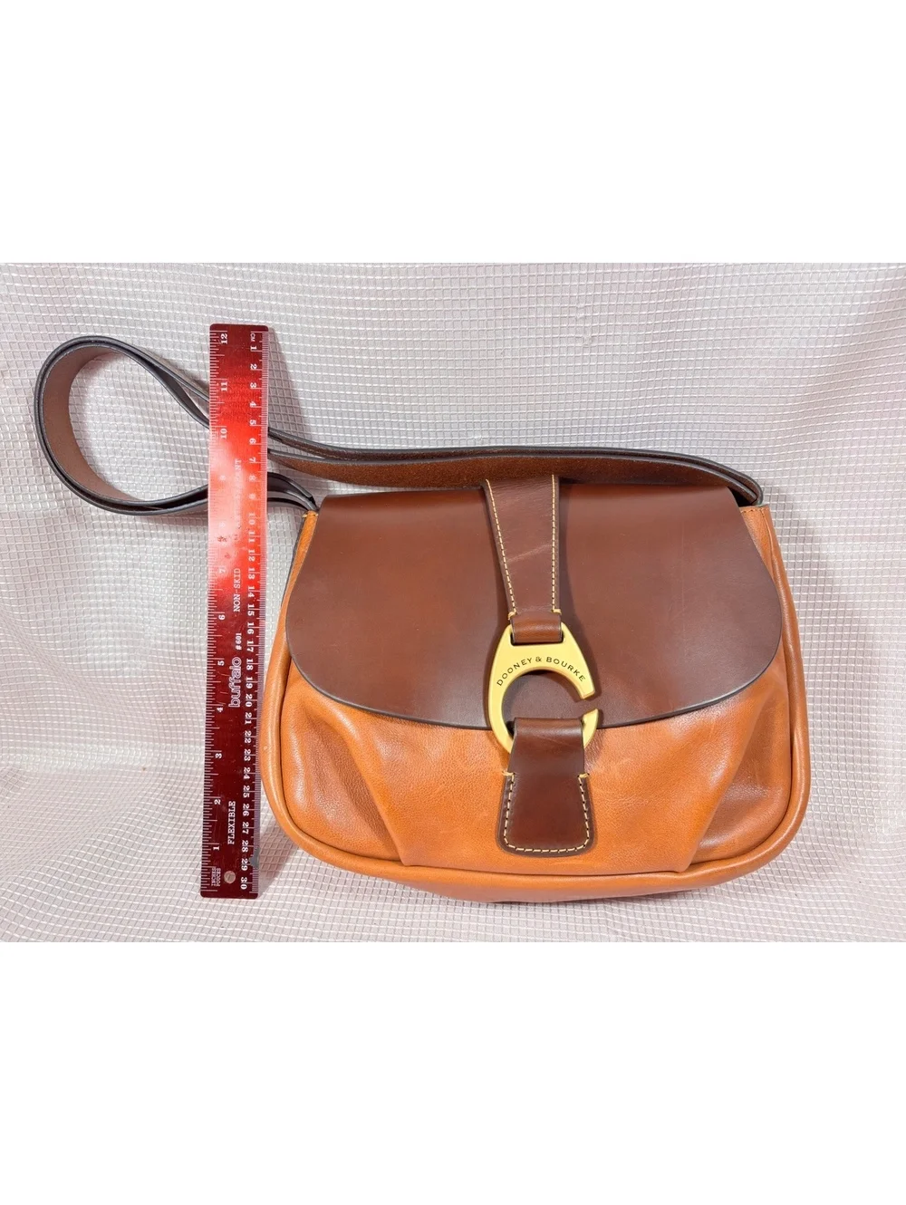 Dooney & Bourke Derby Florentine Large Flap shoulder bag two-tone brown leather